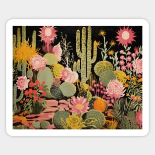 Night Cactus Garden Western Boho Sticker